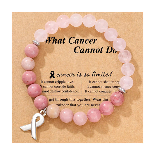 Breast Cancer Awareness Rose Quartz Bracelet